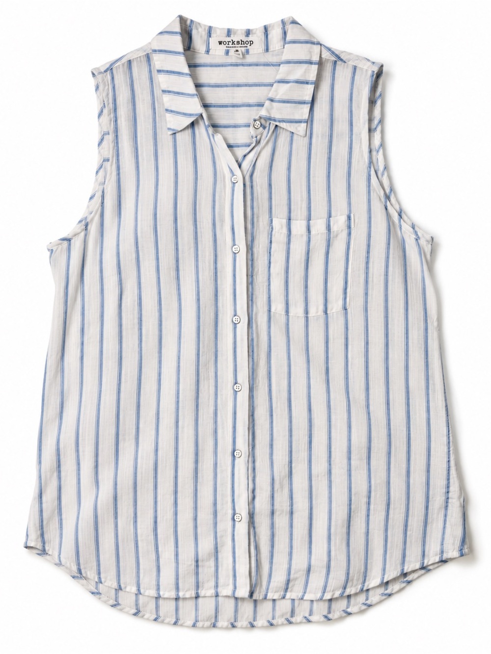 Workshop Republic Clothing women’s Sleepless Button striped Blouse White size S